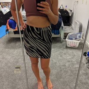 silence + noise cotton/rayon striped bandage skirt